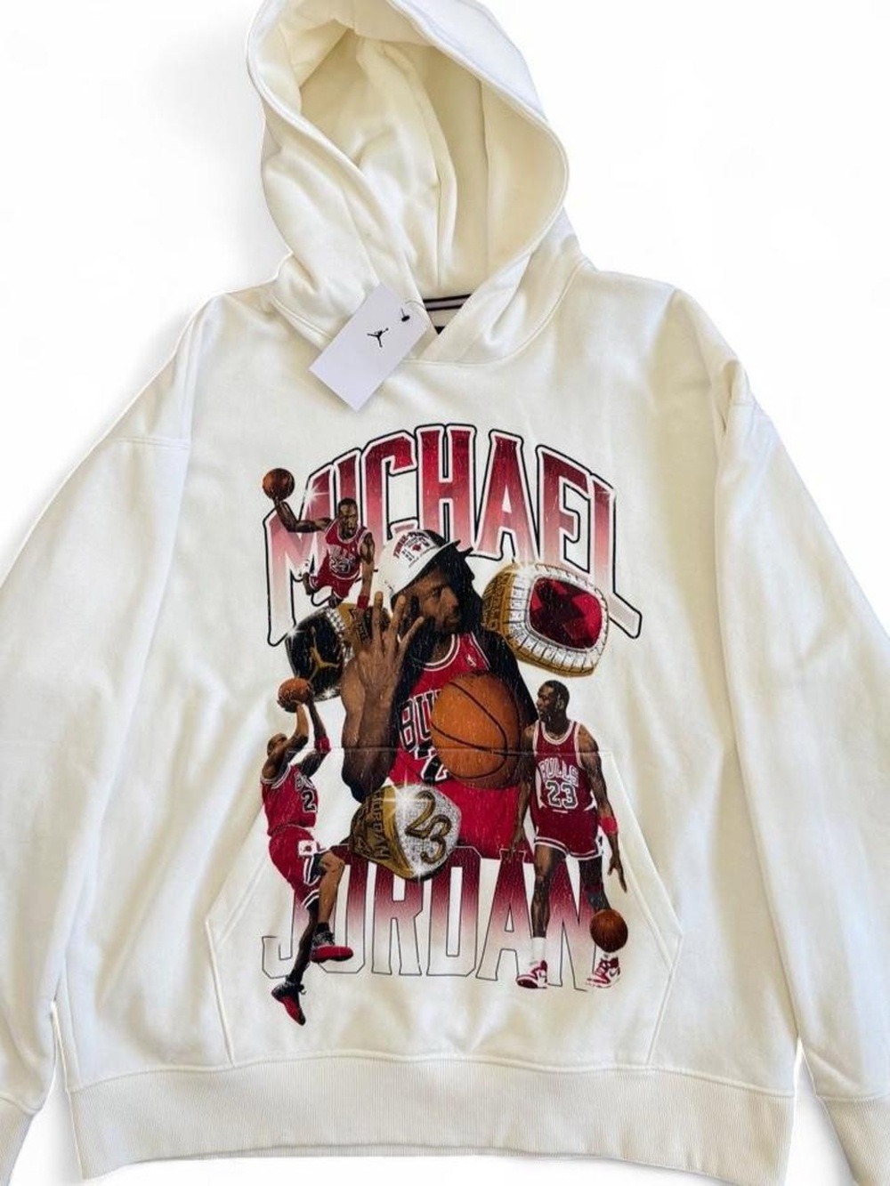 NWT Nike Air Jordan Michael Jordan Flight Pullover Hooded Sweatshirt 'Sail’